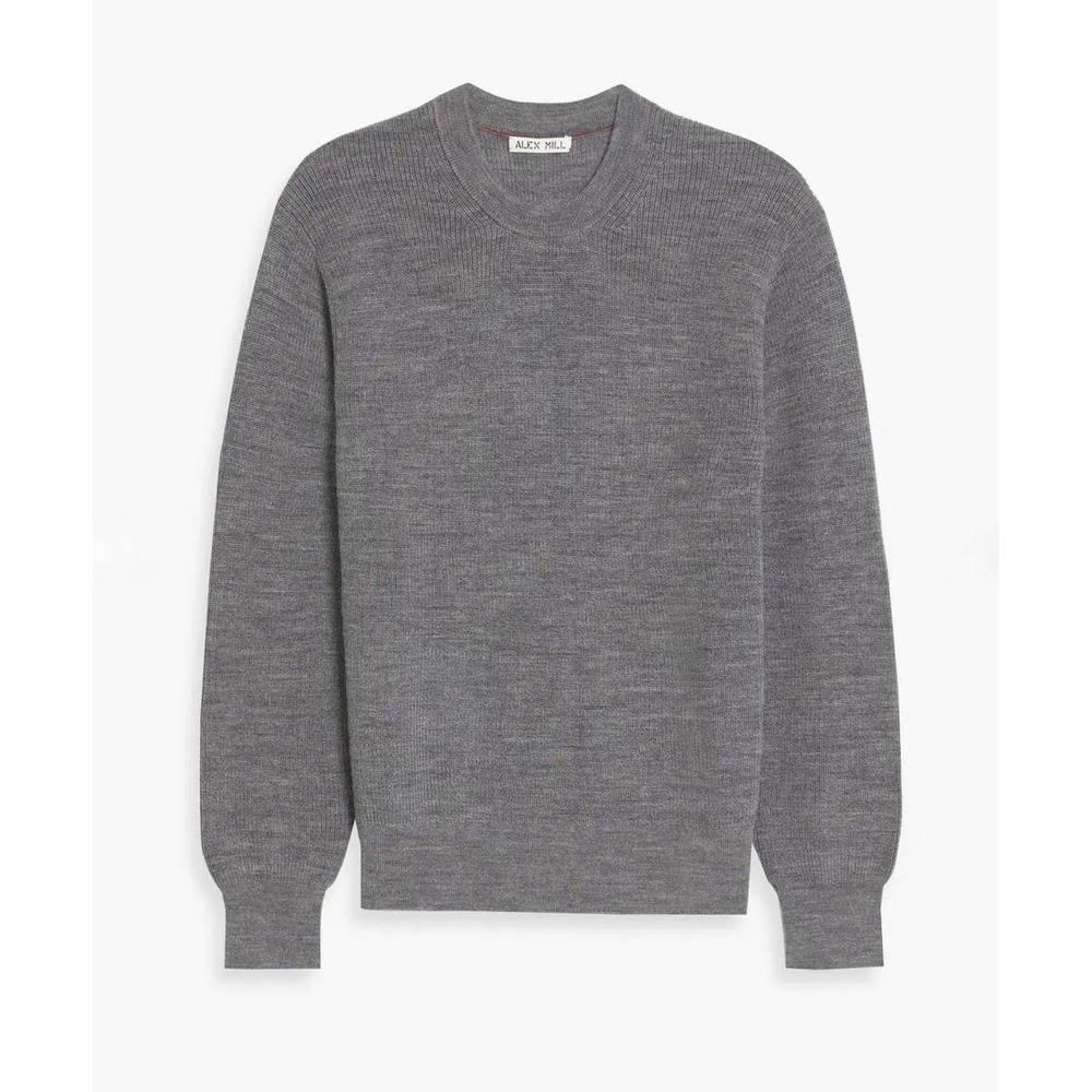 Alex Mill Hank Crewneck Sweater Size XXL Heather Gray 100% Wool Grandpacore NWT